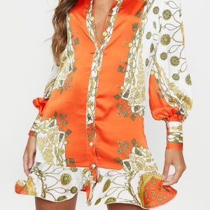 Orange Versace Inspired Pretty Little Thing Dress